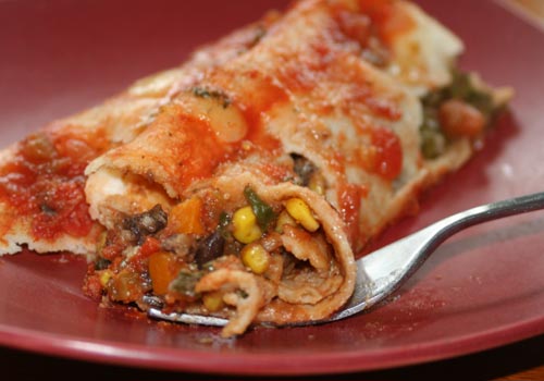 Enchiladas aux haricots et légumes-racines