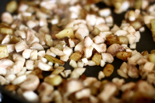 Photo d'une recette de champignons farcis au four