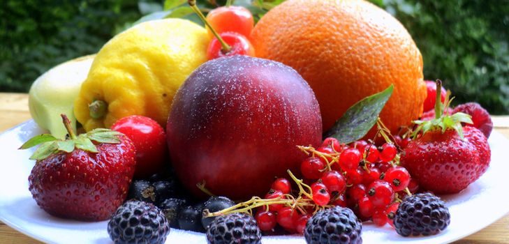 Belle portion et portion de fruits