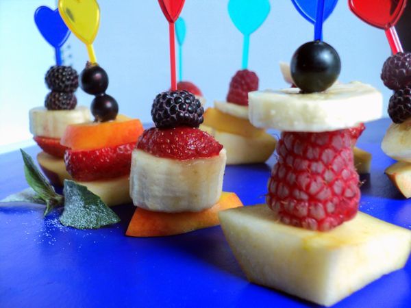 Belle portion et portion de fruits