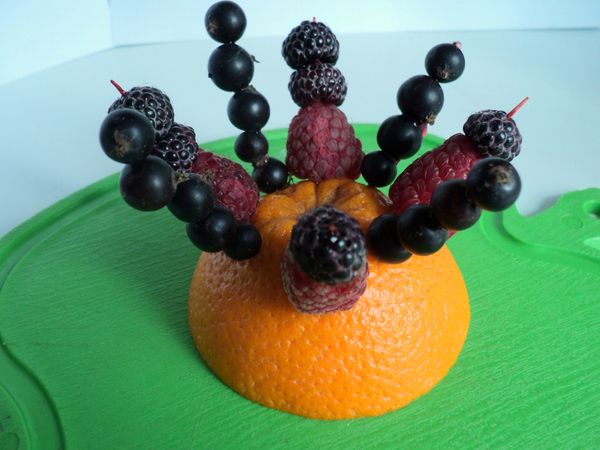 Belle portion et portion de fruits