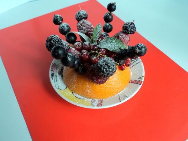 Belle portion et portion de fruits