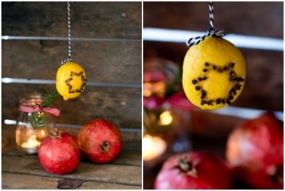 Fixez le citron à la chaîne et l'accrocher sur la table.