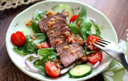 Salade de boeuf et basilic