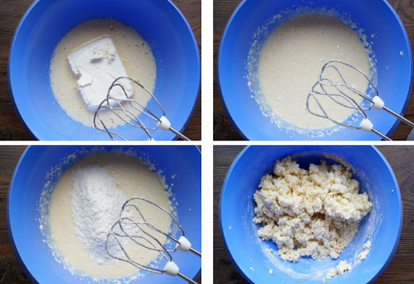 Une recette simple pour le petit déjeuner: fromage caillé avec glaçage de couleur