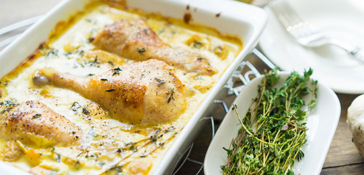 Une recette simple: poulet aux champignons à la sauce moutarde-crème