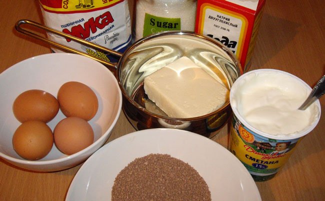 ingrédients pour le gâteau