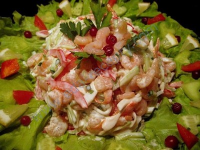 Salade de crevettes et calamars