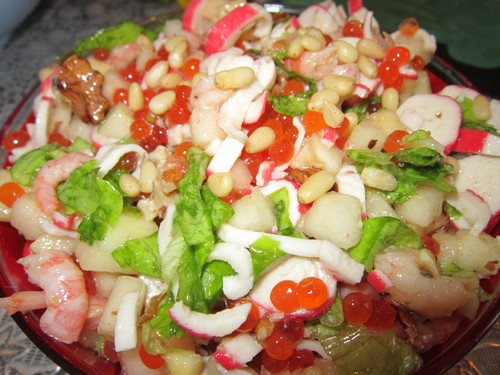 Salade de crevettes aux tomates