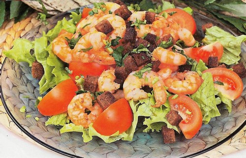 Salade de crevettes aux tomates