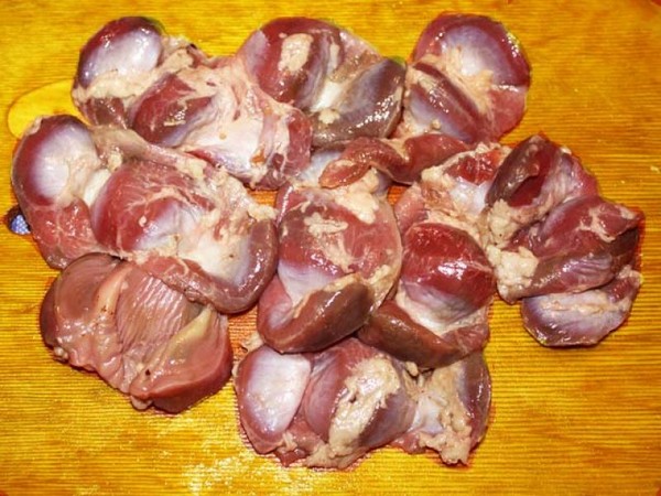 Salade d'estomacs de poulet