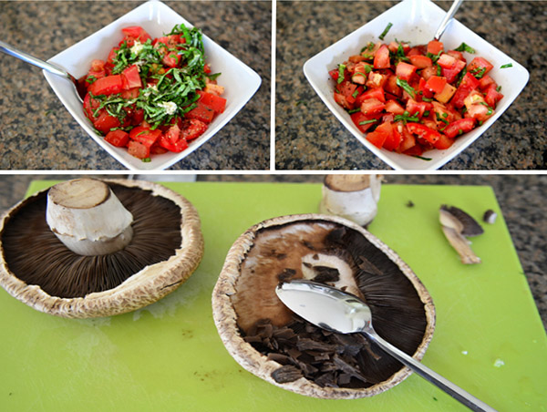 Champignons grillés avec farce aux tomates et aux crevettes, délicieuse recette
