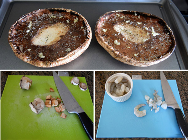 Champignons grillés avec farce aux tomates et aux crevettes, délicieuse recette