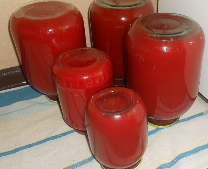 Jus de tomate pour l'hiver