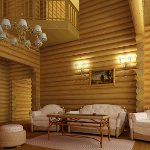 Intérieur dans une maison en bois