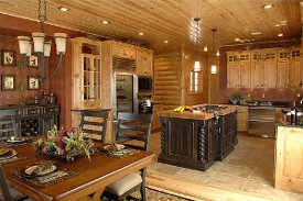 Intérieur dans une maison en bois