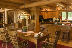 Intérieur dans une maison en bois