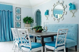 Intérieur en couleur bleue