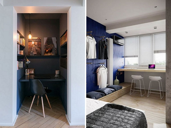 Comment créer une zone de travail dans un appartement: astuces stylistes