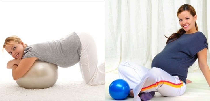 Gymnastique efficace pour les femmes enceintes sur fitball